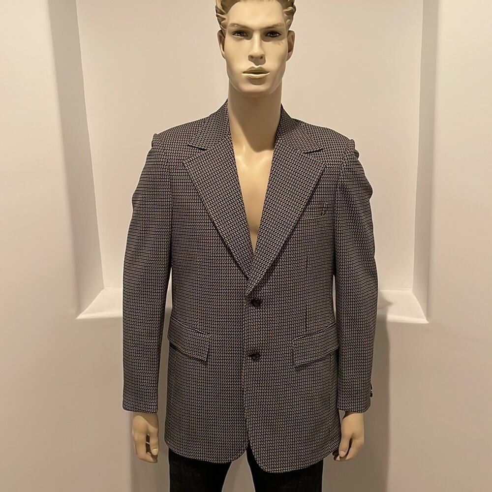 Vintage 1970's Men’s Blazer/ Sport Coat Blue Grey  Size 40 L
